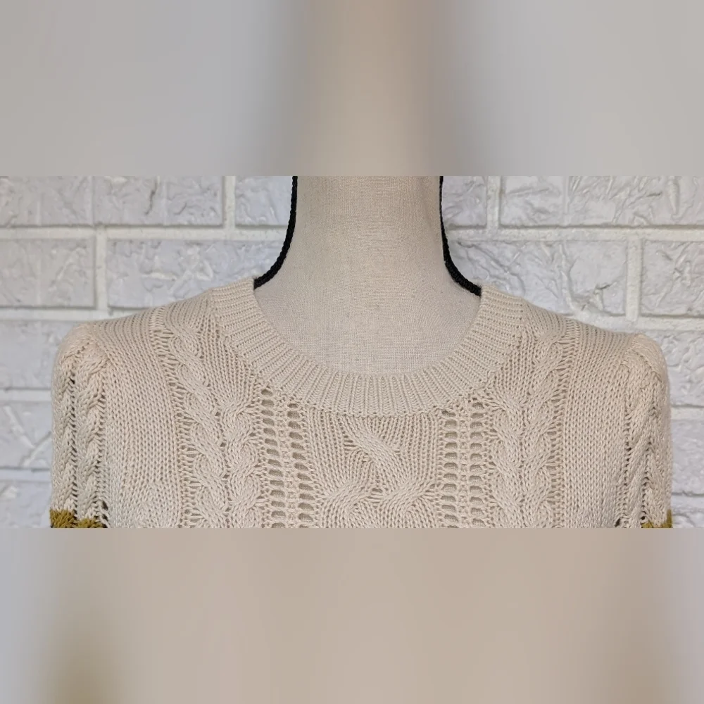 Heartloom Rossini Cable Stitch Pullover Sweater XS Fall Autumn Stripe Relaxed - Picture 7 of 12